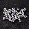 AB Color Plated Eco-Friendly Transparent Acrylic Barrel Beads TACR-L002-4mm-22-1