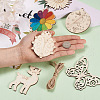 100Pcs 10 Styles Elecrelive Mixed Shapes Wood Pendants WOOD-EL0001-01-5