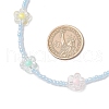 Acrylic & Glass Seed Beaded Flower Necklaces for Women NJEW-JN05291-03-3