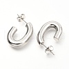 Tarnish Resistant 201 Stainless Steel Half Hoop Earrings EJEW-C501-16P-C-2