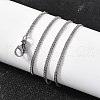1.5MM 304 Stainless Steel Wheat Chain Necklaces for Men STAS-V011-03B-P-3