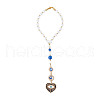 Heart with Evil Eye Alloy Enamel Hanging Ornaments HJEW-DR00016-1