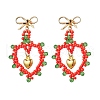 Glass Seed Beads Dangle Stud Earrings EJEW-MZ00396-03-2