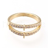 Brass Micro Pave Cubic Zirconia Ring Shanks KK-L155-33G-1