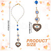 Heart with Evil Eye Alloy Enamel Hanging Ornaments HJEW-DR00016-2