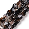 Dyed & Heated Natural Black Agate Beads Strands G-A208-04-1