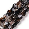 Natural Black Agate Beads Strands G-A208-04-1