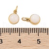 Ion Plating(IP) Natural White Jade Half Round Charms with Jump Ring STAS-A097-05G-02-3