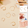 BENECREAT 16Pcs 4 Style Brass Ring Stud Earring Findings KK-BC0013-48-4