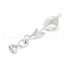 Brass Pave Clear Cubic Zirconia Fold Over Clasps KK-F875-11P-2