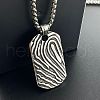 Stylish Hip-hop Stainless Steel Textured Rectangle Pendant Punk Necklaces for Men YY9734-1