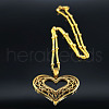 Hollow Out Heart 304 Stainless Steel Pendant Necklaces for Women FS-WG1E05F-02-3