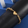 304 Stainless Steel Cable Chain Link Bracelets for Women BJEW-M051-01G-3