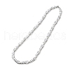 Brass Micro Pave Cubic Zirconia Chain Necklaces NJEW-L170-09P-1