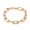304 Stainless Steel Paperclip Chain Bracelets X-BJEW-F412-02G-7