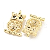 Brass Micro Pave Black Cubic Zirconia Pendants KK-S386-20G-2