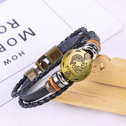 Imitation Leather Cord Triple Layer Multi-strand Bracelets WG0B1A2-02-1