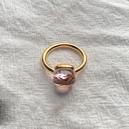 Square 304 Stainless Steel with Glass Finger Rings FS-WG8AAFA-37-1