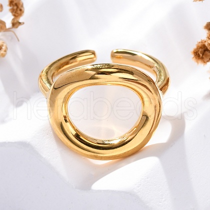 304 Stainless Steel Open Cuff Ring RJEW-Z082-01E-G-1