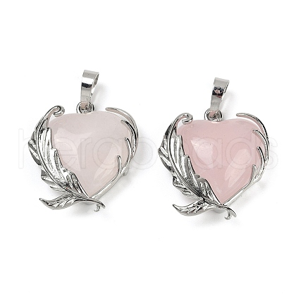 Natural Rose Quartz Pendants G-Q025-01P-01-1
