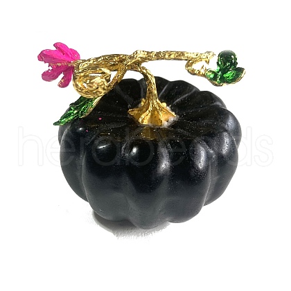 Natural Obsidian Carved Healing Pumpkin Figurines PW-WG23464-01-1