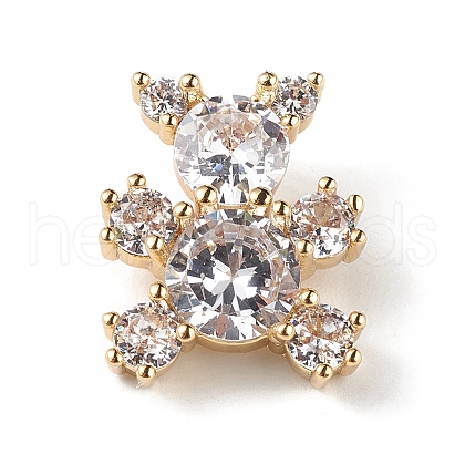 Rack Plating Brass Micro Pave Cubic Zirconia Pendants KK-C019-19G-1