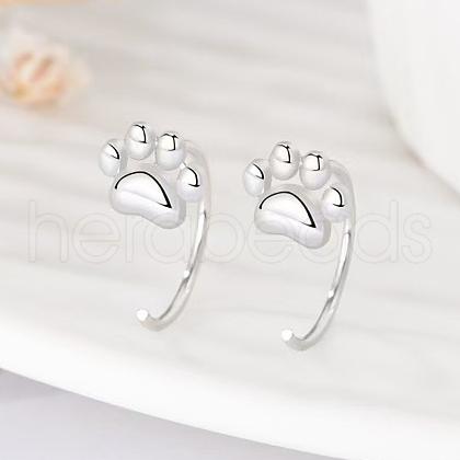 Sweet and Cute S925 Sterling Silver Cat Paw Print Stud Earrings KS0788-1