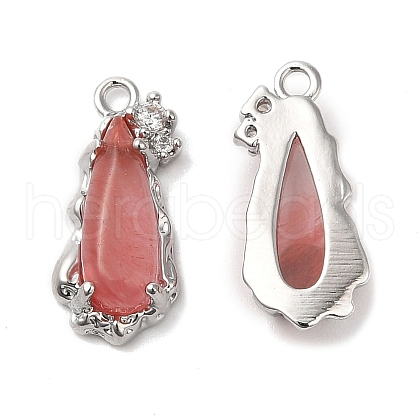 Brass Micro Pave Cubic Zirconia Pendants KK-C028-12P-05-1