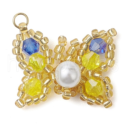Seed Beads Beaded Charms PALLOY-MZ00345-03-1