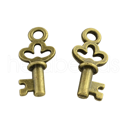 Tibetan Style Alloy Key Pendants TIBEP-Q035-80AB-NR-1