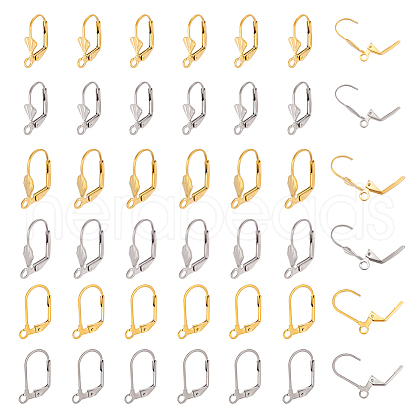 Unicraftale 60Pcs 6 Styles 304 Stainless Steel Leverback Earring Findings STAS-UN0060-14-1
