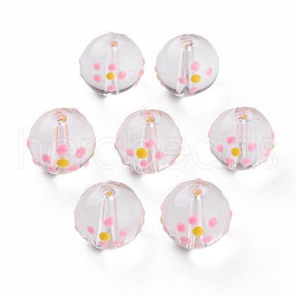 Transparent Glass Enamel Beads GLAA-N049-018-1