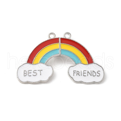 Alloy Colorful Enamel Split Pendants PALLOY-V006-05P-1