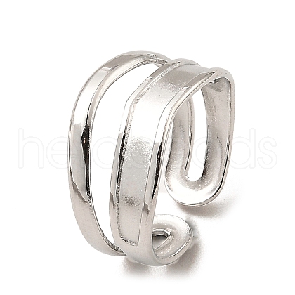 Non-Tarnish 304 Stainless Steel Open Cuff Rings RJEW-Z018-13P-1