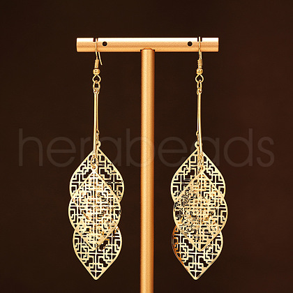 Alloy Dangle Earrings EJEW-S260-01D-G-1