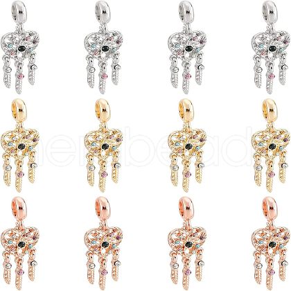 SUPERFINDINGS 12Pcs 3 Colors Rack Plating Alloy European Dangle Charms MPDL-FH0001-05-1