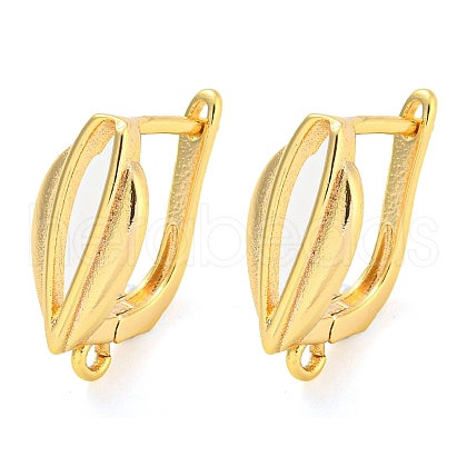 Brass Hoop Earring Findings with Latch Back Closure KK-M286-21G-1
