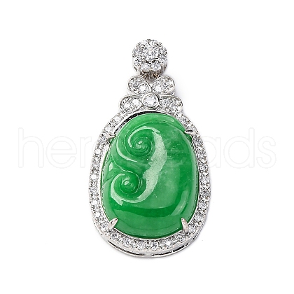 Dyed Natural Myanmar Jade Ruyi Pendants KK-Q050-02A-1