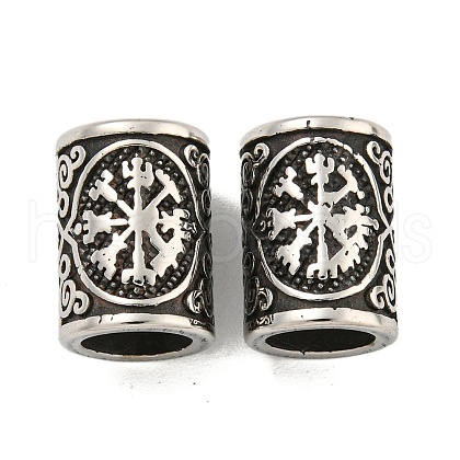 316 Surgical Stainless Steel European Beads STAS-Q326-03AS-04-1