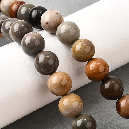 Natural Picture Jasper Beads Strands G-S390-07-10mm-1