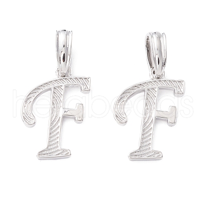 Rack Plating Eco-Friendly Brass Letter Pendants KK-K265-02P-F-1