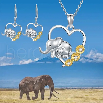 Alloy Pendant Necklaces & Stud Dangle Earrings Sets FS-WG60DFE-05-1