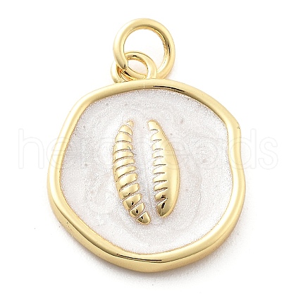 Ocean Theme Brass Enamel Pendants X-KK-Q029-01G-G-1