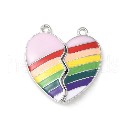 Alloy Colorful Enamel Split Pendants PALLOY-V006-06P-1