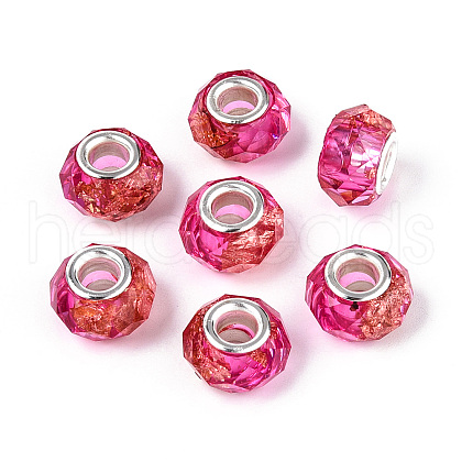 Transparent Resin Rondelle European Beads RESI-N044-01F-1