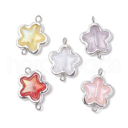 Alloy Transparent Acrylic Flower Connector Charms PALLOY-JF03674-1