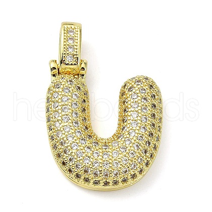 Brass Micro Pave Clear Cubic Zirconia Pendants KK-M279-01G-U-1