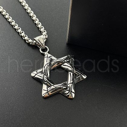 Punk Style Star of David Pendant Necklace for Fashionable Students and Couples DT0995-1
