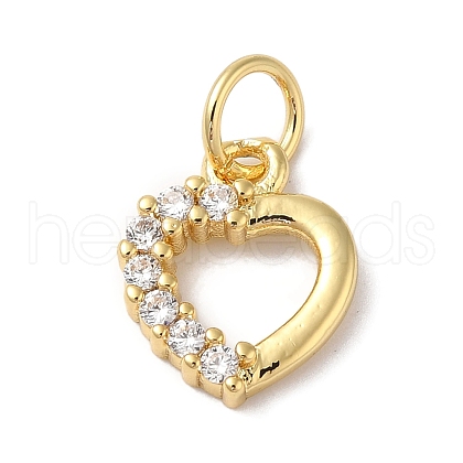 Rack Plating Brass & Clear Cubic Zirconia Pendants KK-L216-013G-1