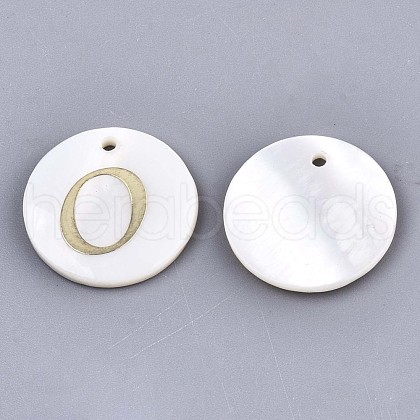 Natural Freshwater Shell Pendants SHEL-N027-04O-1